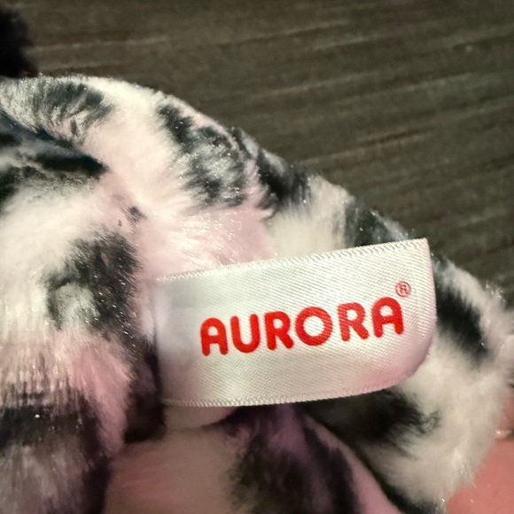 Aurora Black and White Plush Leopard - Picture 4 of 6